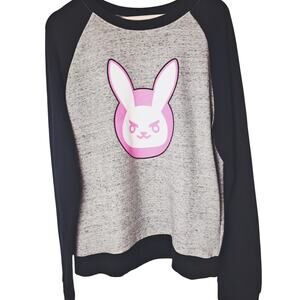 Overwatch X We Love Fine D.Va Black Grey Sweater Large